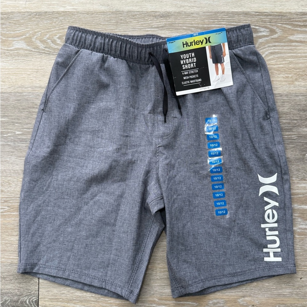 NWT Boys Gray Hurley Hybrid Shorts 10/12